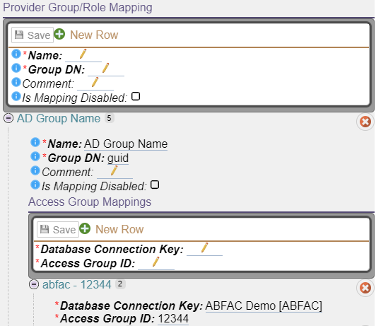 Provider Group or Role Mapping Setup